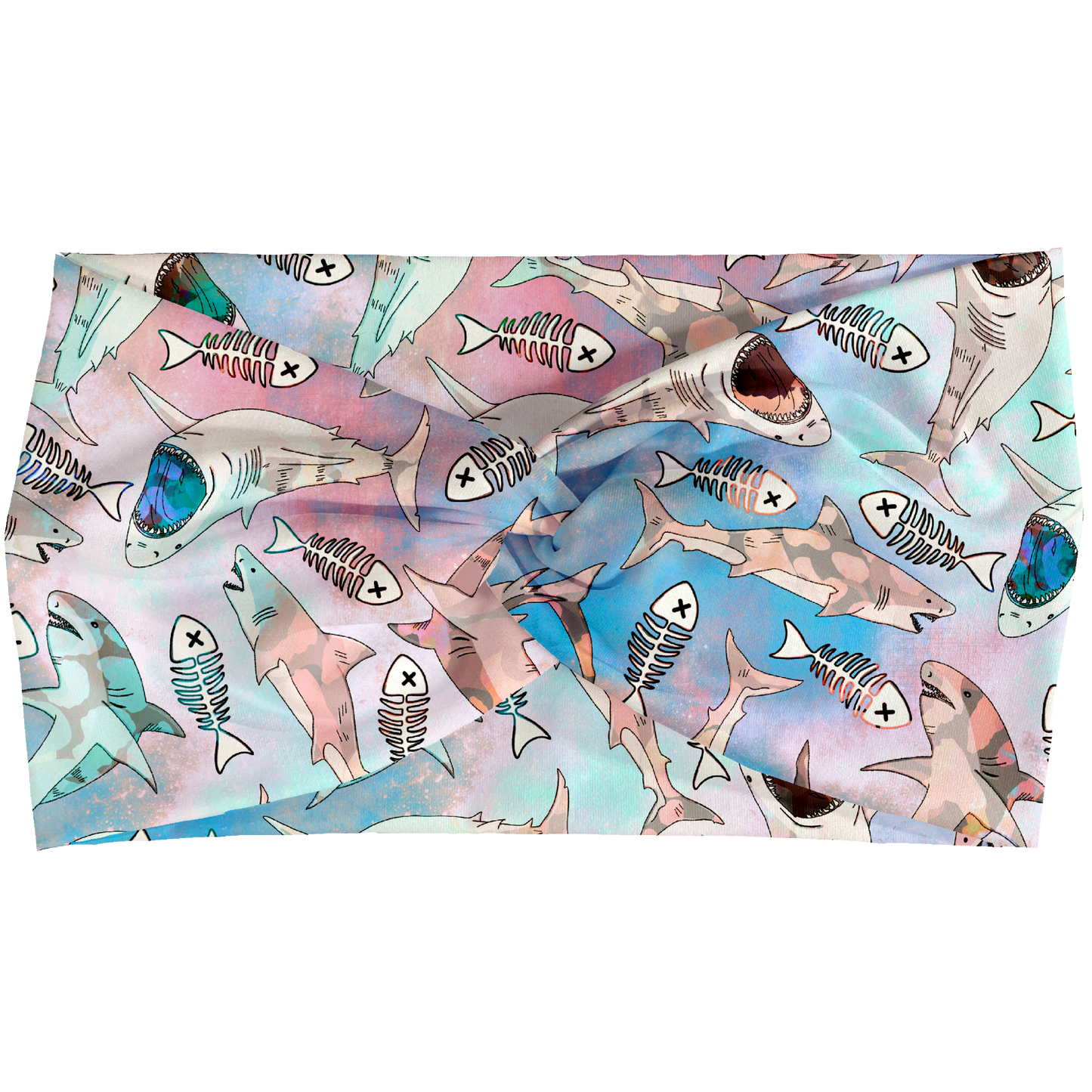 Pastel Shark Attack Twist Headbands