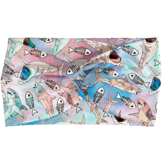 Pastel Shark Attack Twist Headbands