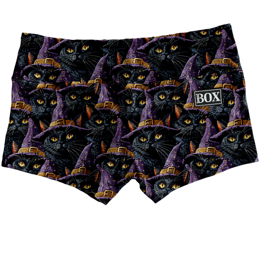 Black Cat Witch Hat Shorts