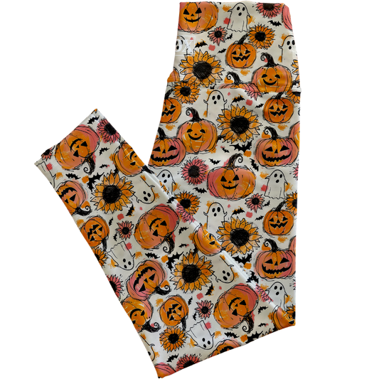 Sunflower Pumpkins Regular Rise Leggings