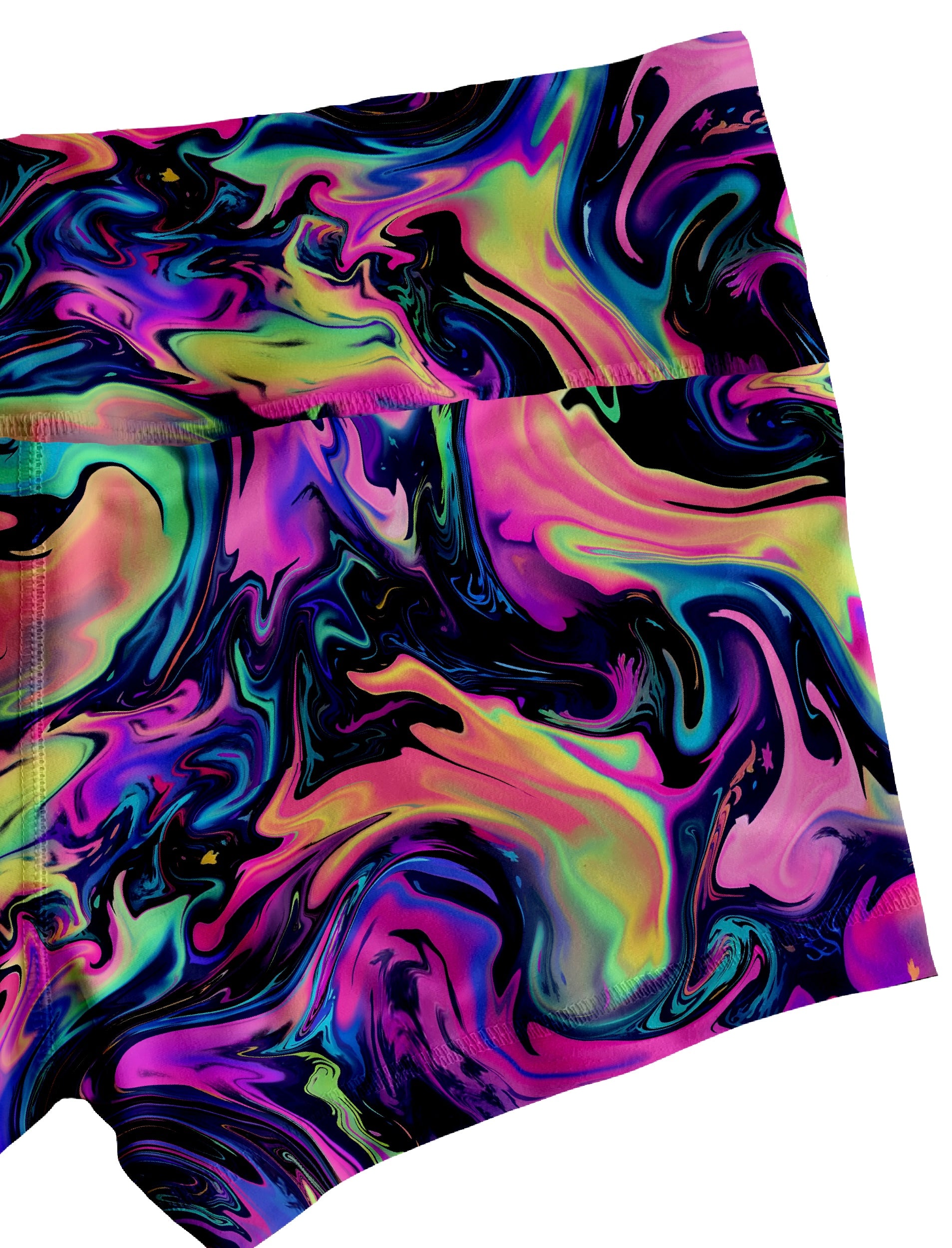 Neon Wave Midrise Shorts No Pockets