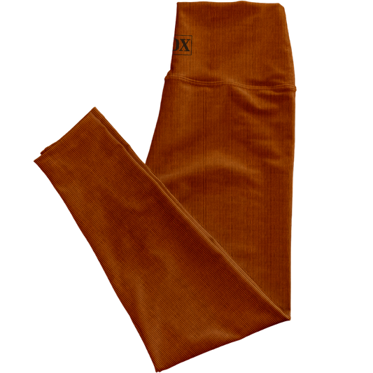 Burnt Pumpkin Corduroy Regular Rise Leggings