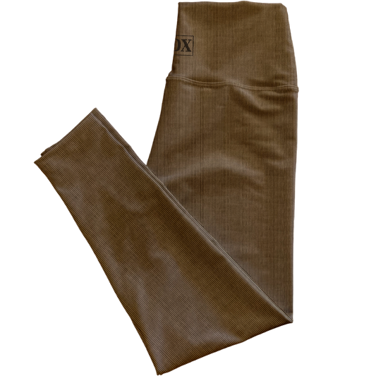 Light Coffee Corduroy Regular Rise Leggings