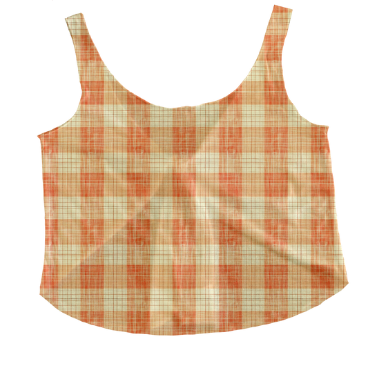 September Plaid Tieback Tank