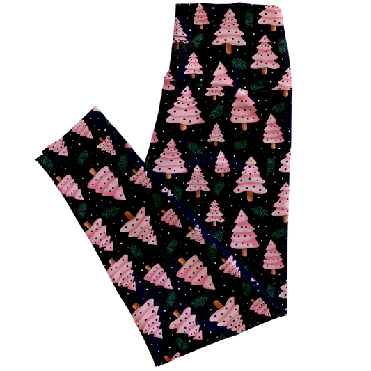 Pink Forest, Regular Rise Leggings