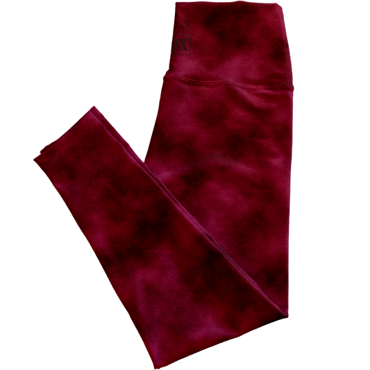 Ripe Cherry Velvetine, Lower Rise Leggings