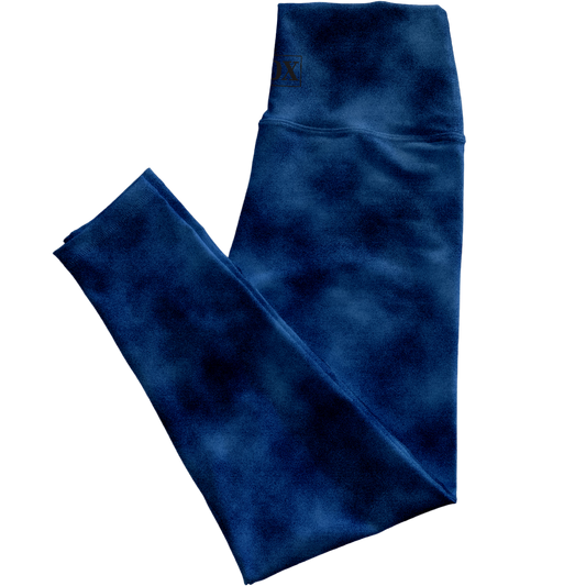 Midnight Blue Velvetine, Lower Rise Leggings