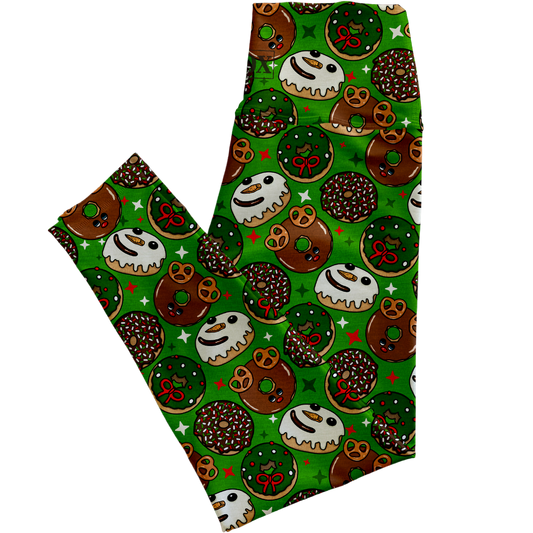 Jolly Donuts (green), Regular Rise Leggings