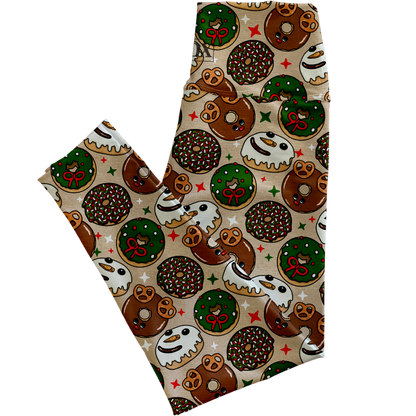 Jolly Donuts (beige ), Regular Rise Leggings