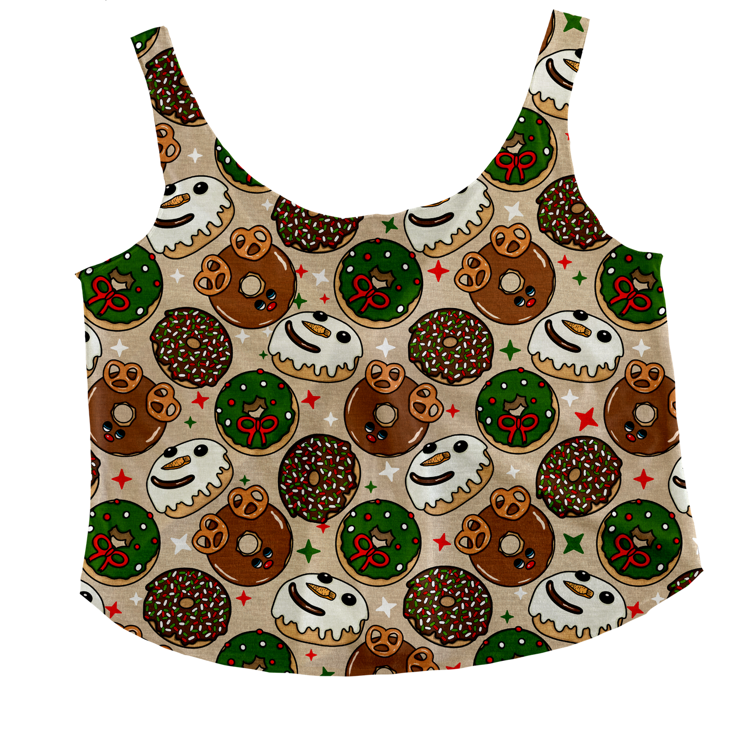 Jolly Donuts (beige) Tieback Tank