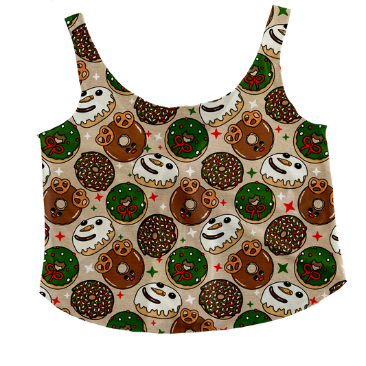 Jolly Donuts (beige) Tieback Tank