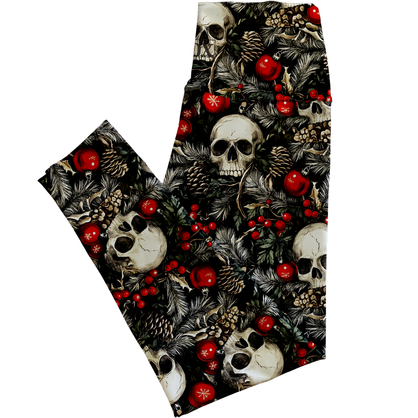 Berry Skulls Regular Rise Leggings