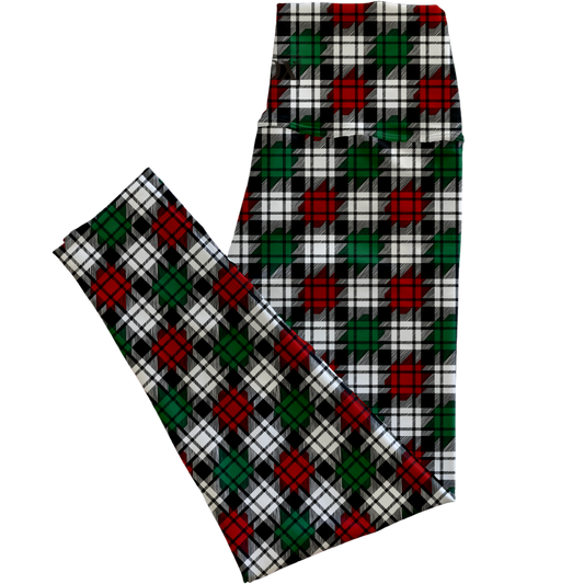 Merry Plaid Lower Rise Leggings