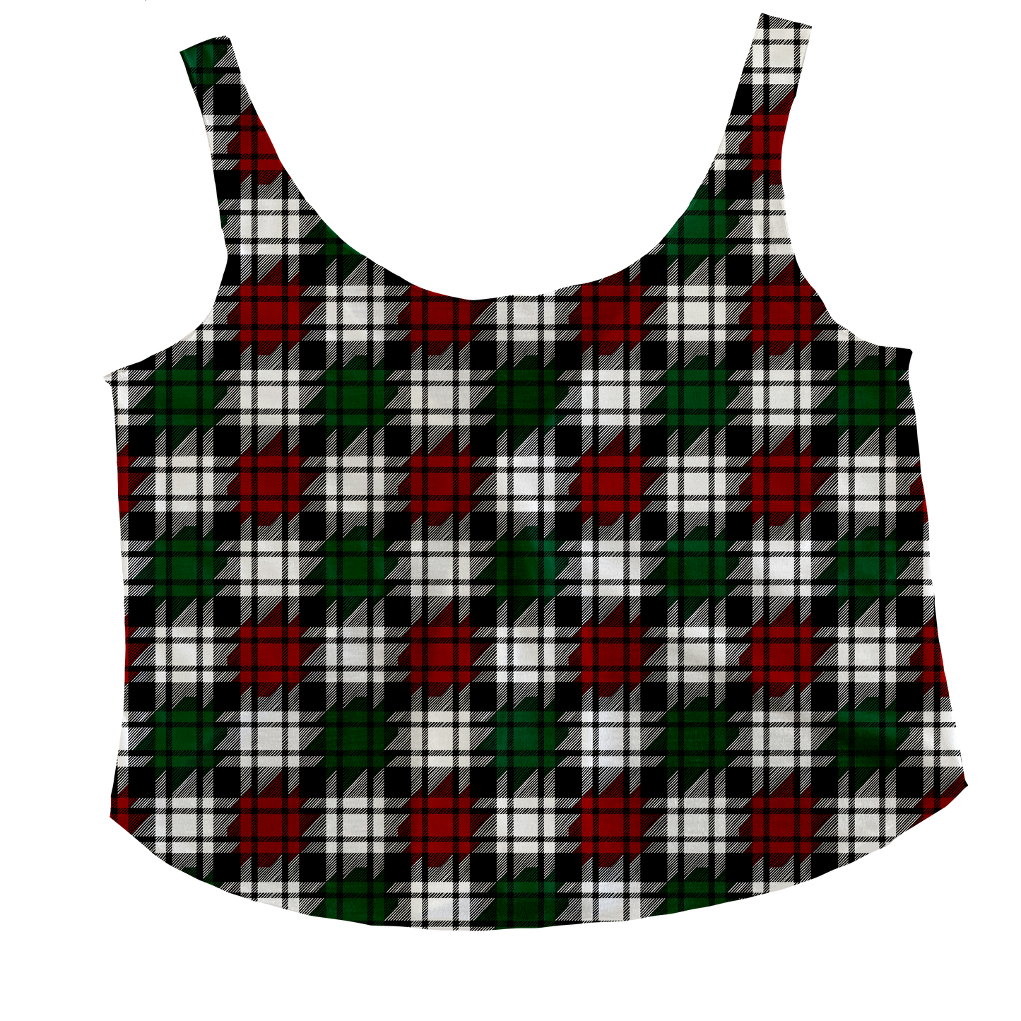 Merry Plaid Tieback Tank