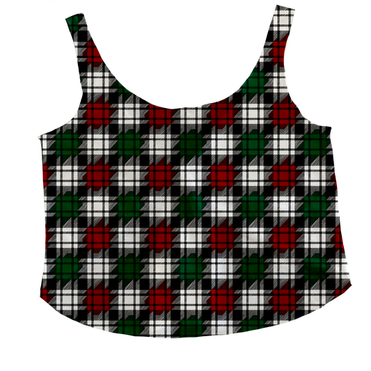 Merry Plaid Tieback Tank