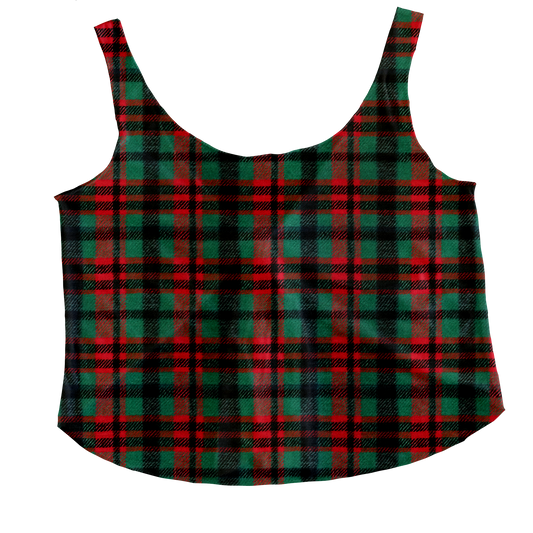 Santa Plaid Tieback Tank