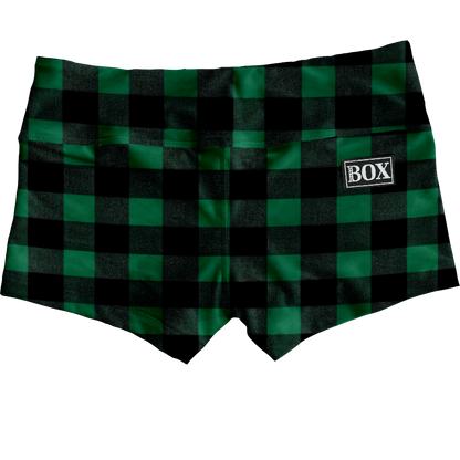 Green Buffalo Plaid Shorts WITH POCKETS