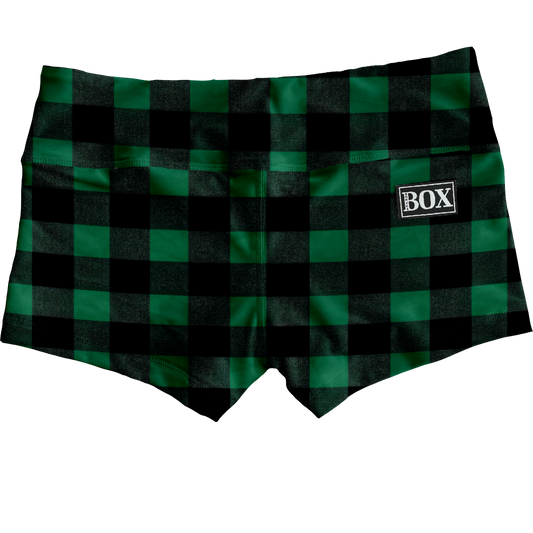 Green Buffalo Plaid Shorts WITH POCKETS