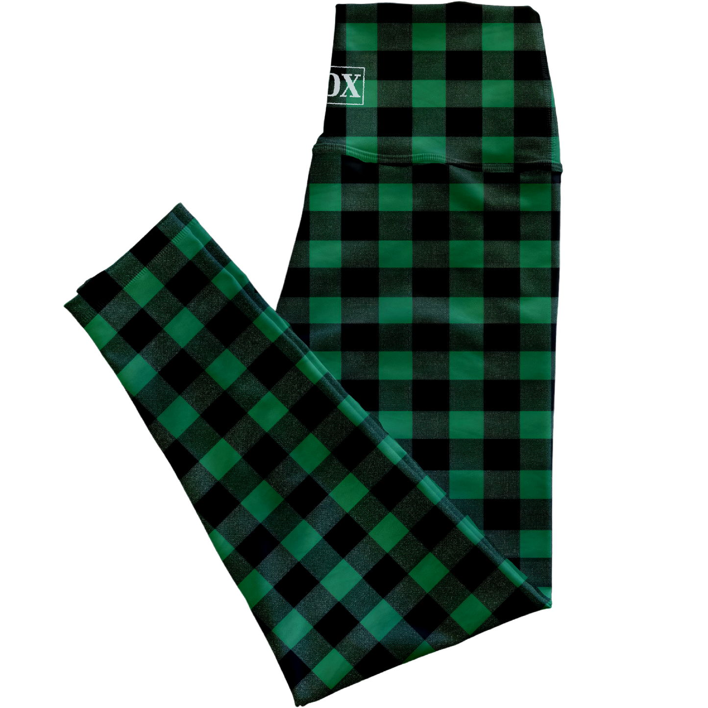 Green Buffalo Plaid Lower Rise Leggings