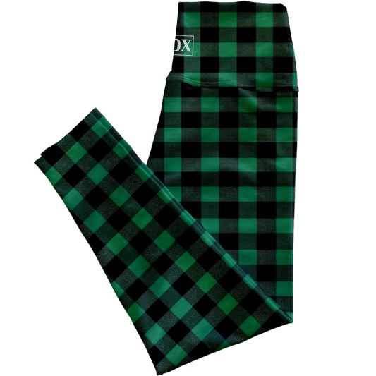 Green Buffalo Plaid Lower Rise Leggings