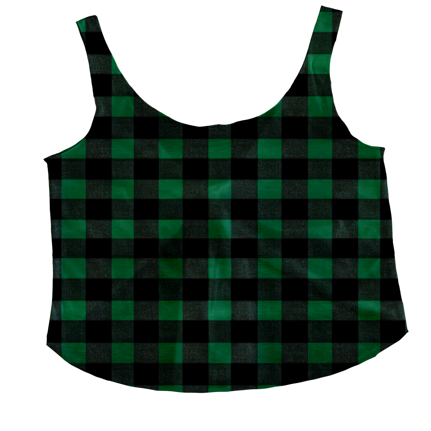 Green Buffalo Plaid Tieback Tank