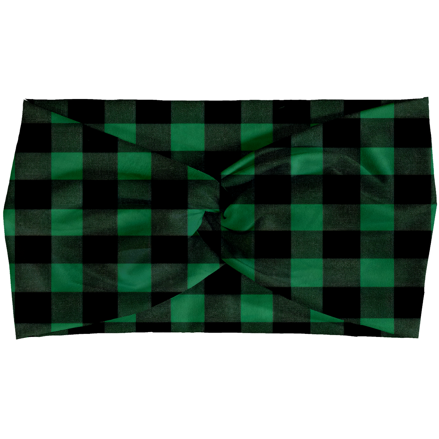 Green Buffalo Plaid Twist Headbands