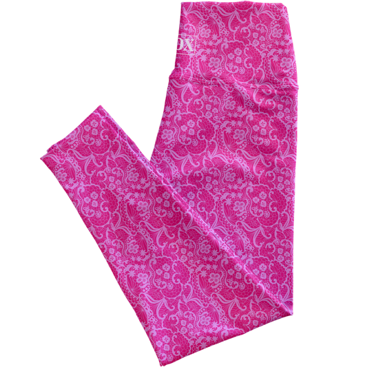 Pink Lace Regular Rise Leggings