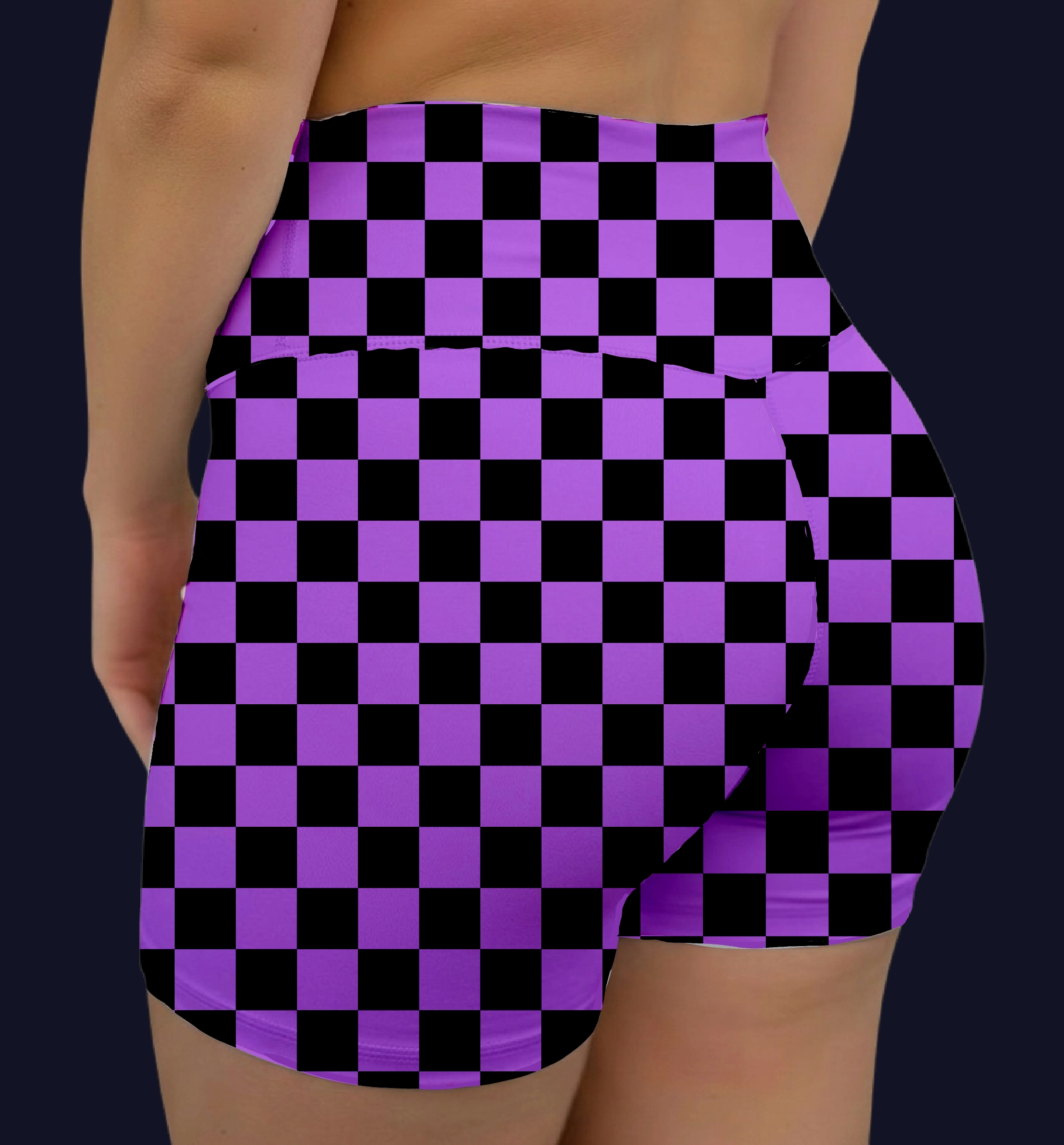 Orchid Check Hybrid Shorts With Pockets