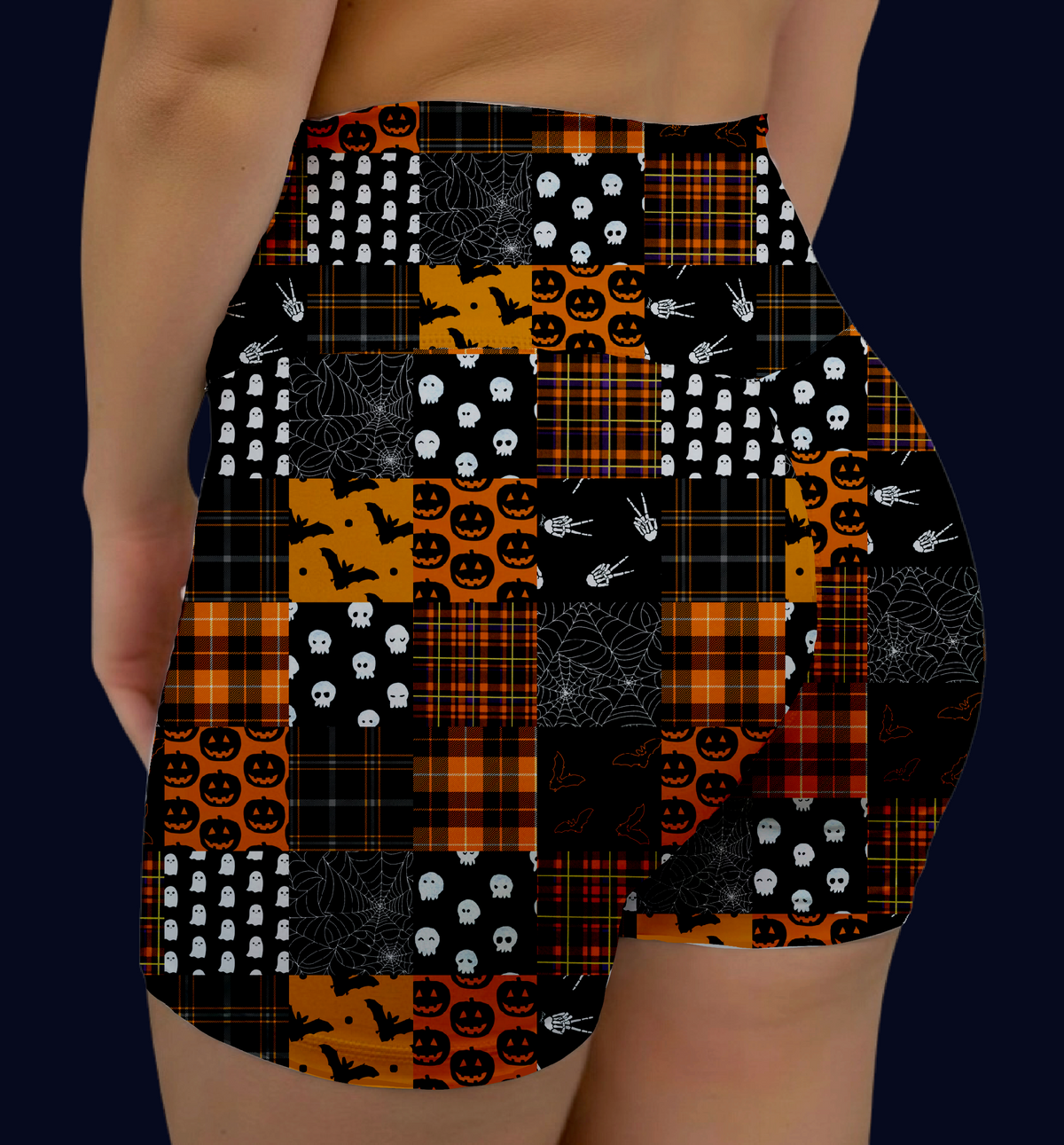 Haunted Patchwork Hybrid Shorts With Pockets