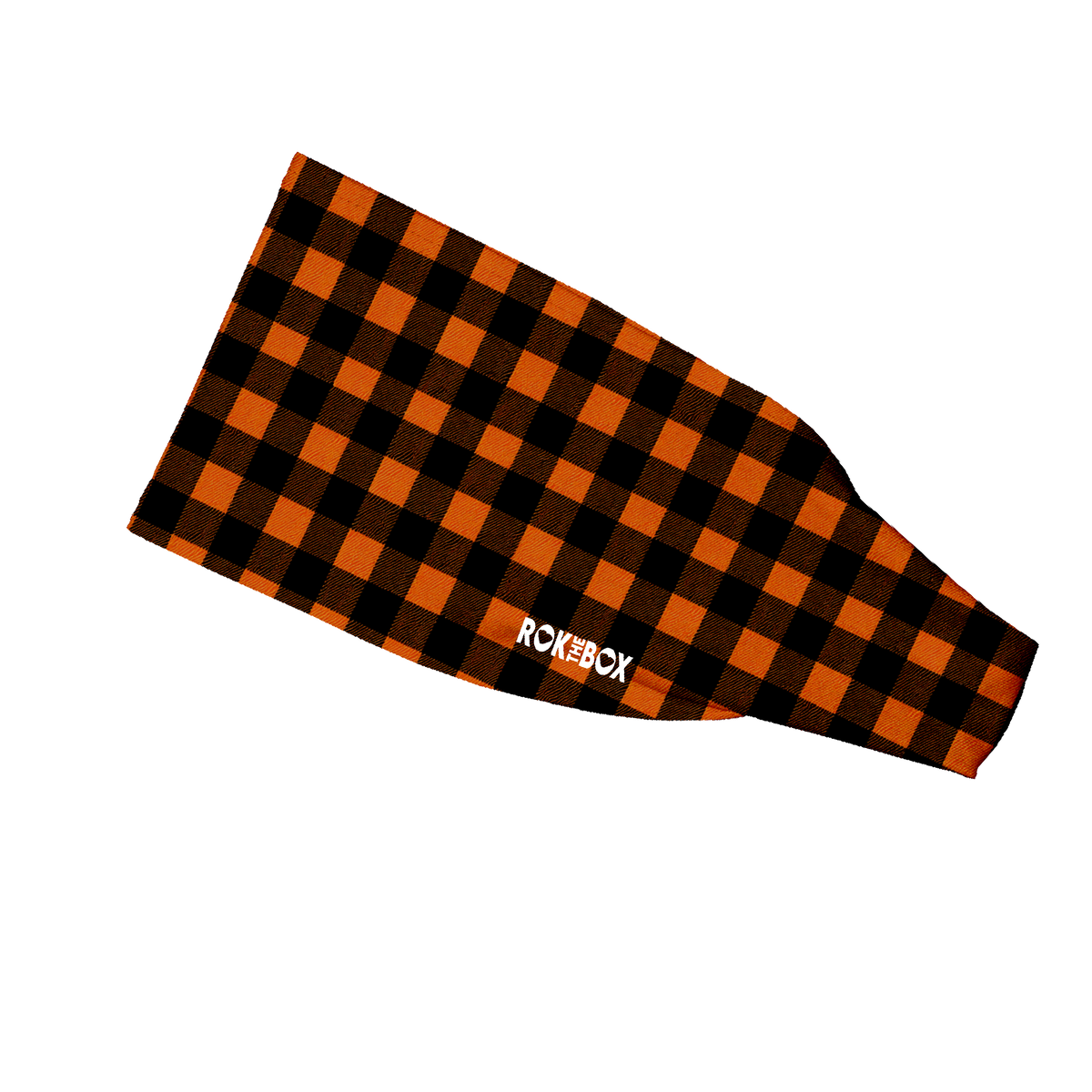 Orange Buffalo Plaid 4” Headband