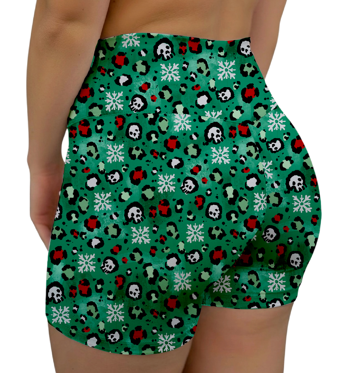 Minty Xmas Leo Hybrid Shorts No Pockets