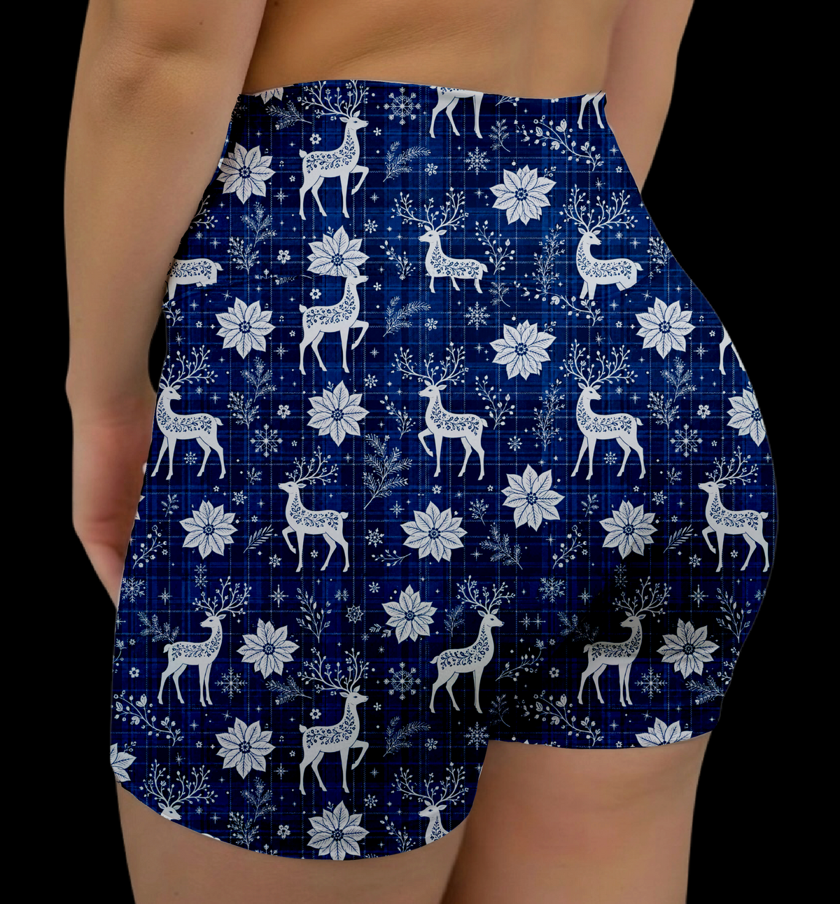 Blue Deer Plaid Hybrid Shorts With Pockets