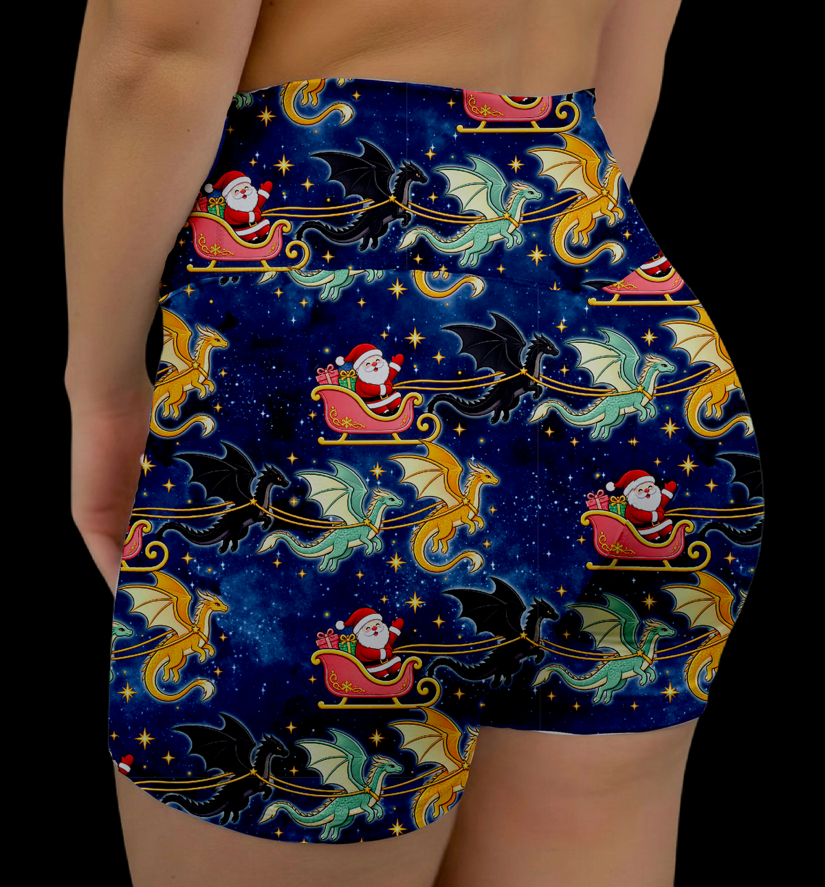 Dragon Sleigh Midrise Shorts No Pockets