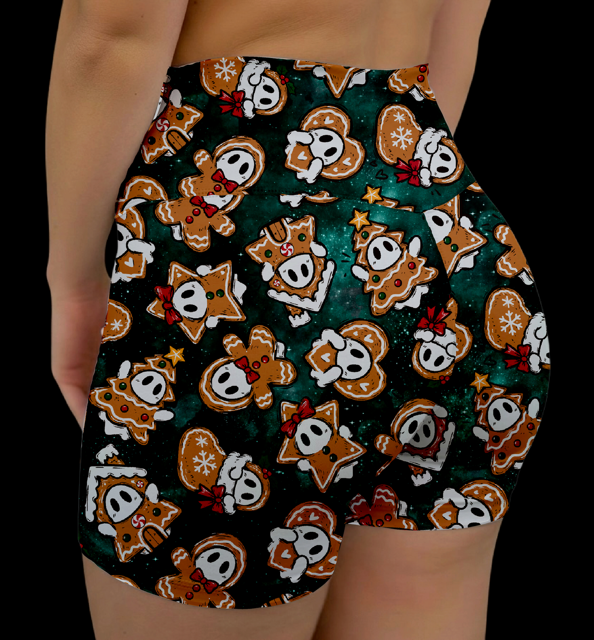 Spooky Santa Cookies Hybrid Shorts No Pockets