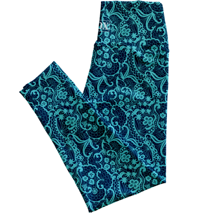 Teal Lace Regular Rise Leggings