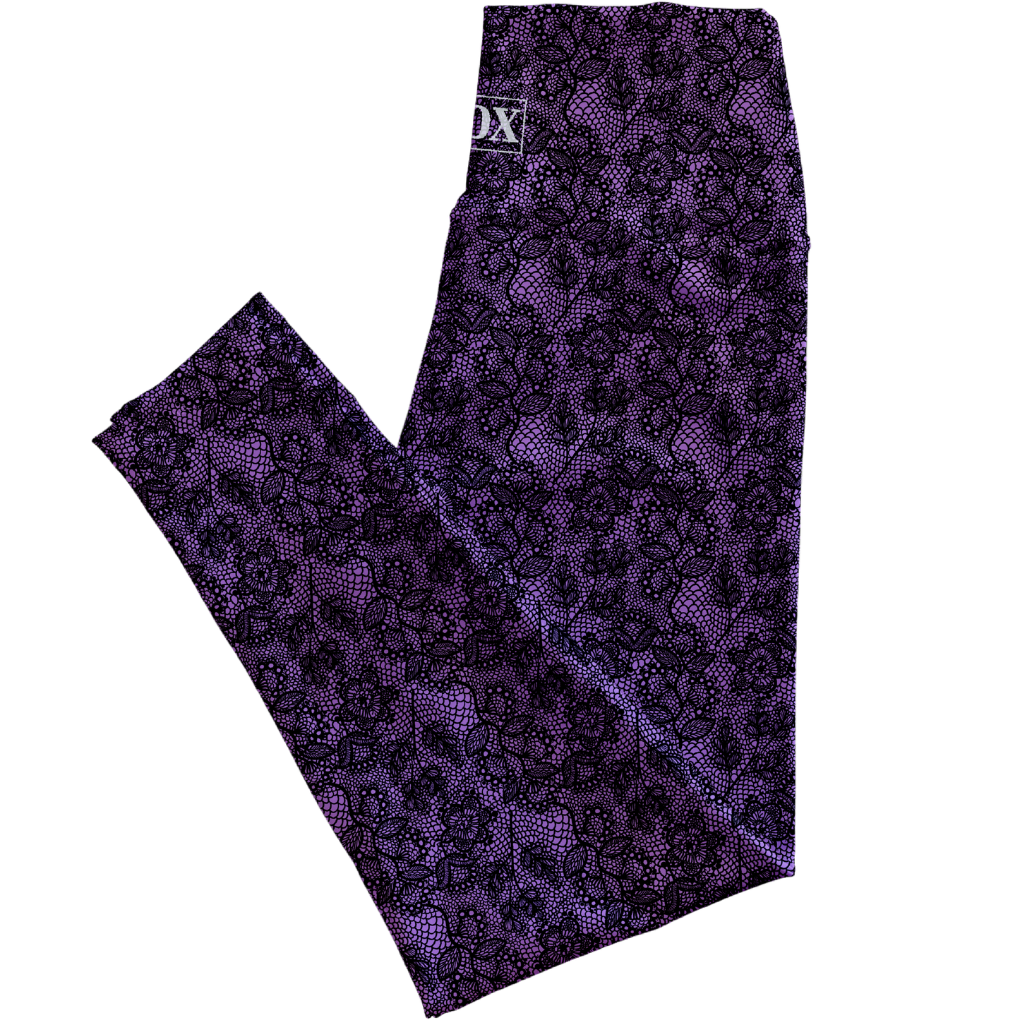 Purple Lace Regular Rise Leggings