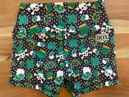 LUCKY SKULL 3.5” MED HIGH WAIST---FLEX FABRIC