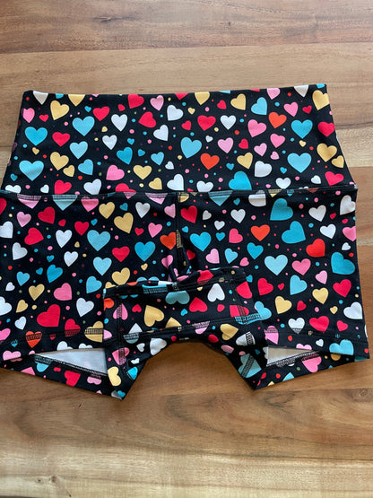 RAINBOW HEARTS 3.5” LARGE HIGH WAIST