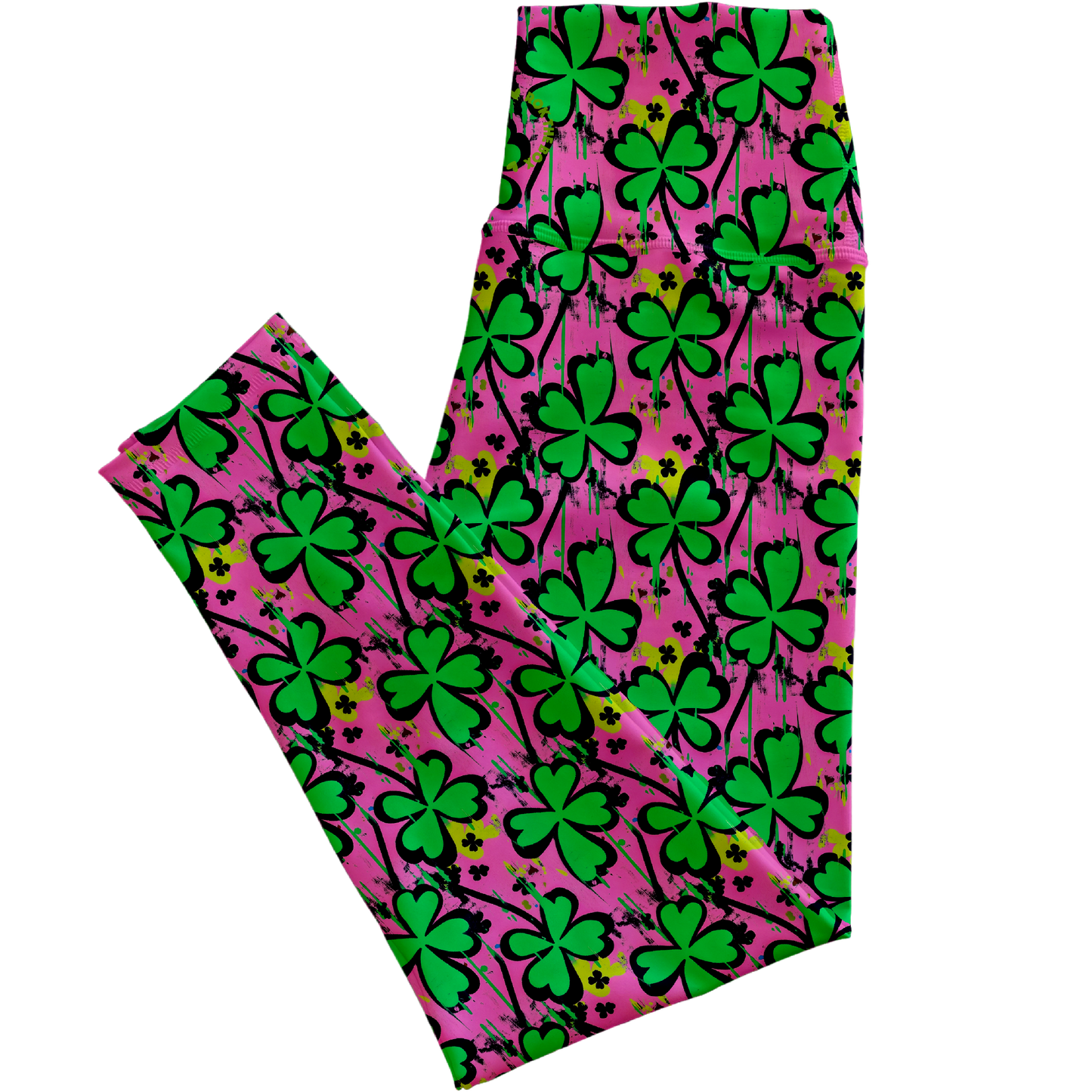 Grunge Clovers St. Paddy’s Midrise Leggings