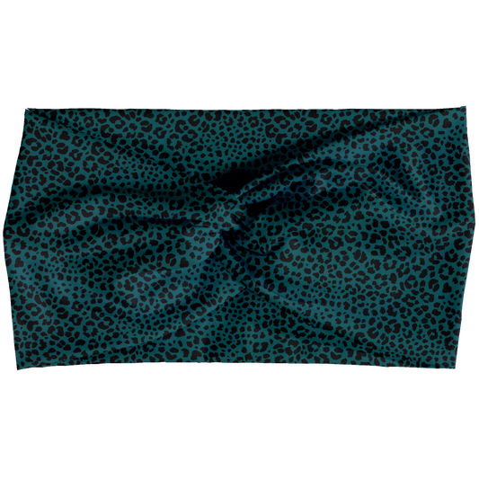 Emerald Cheetah Twist Headbands