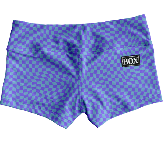 Periwinkle Check Shorts