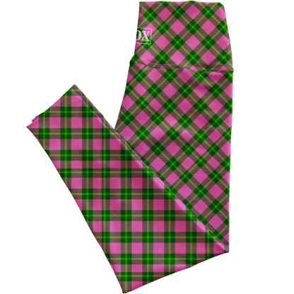 Pink Lucky Plaid Regular Rise Leggings