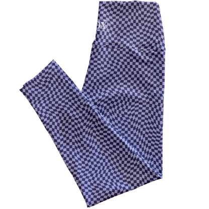 Grape Check Regular Rise Leggings