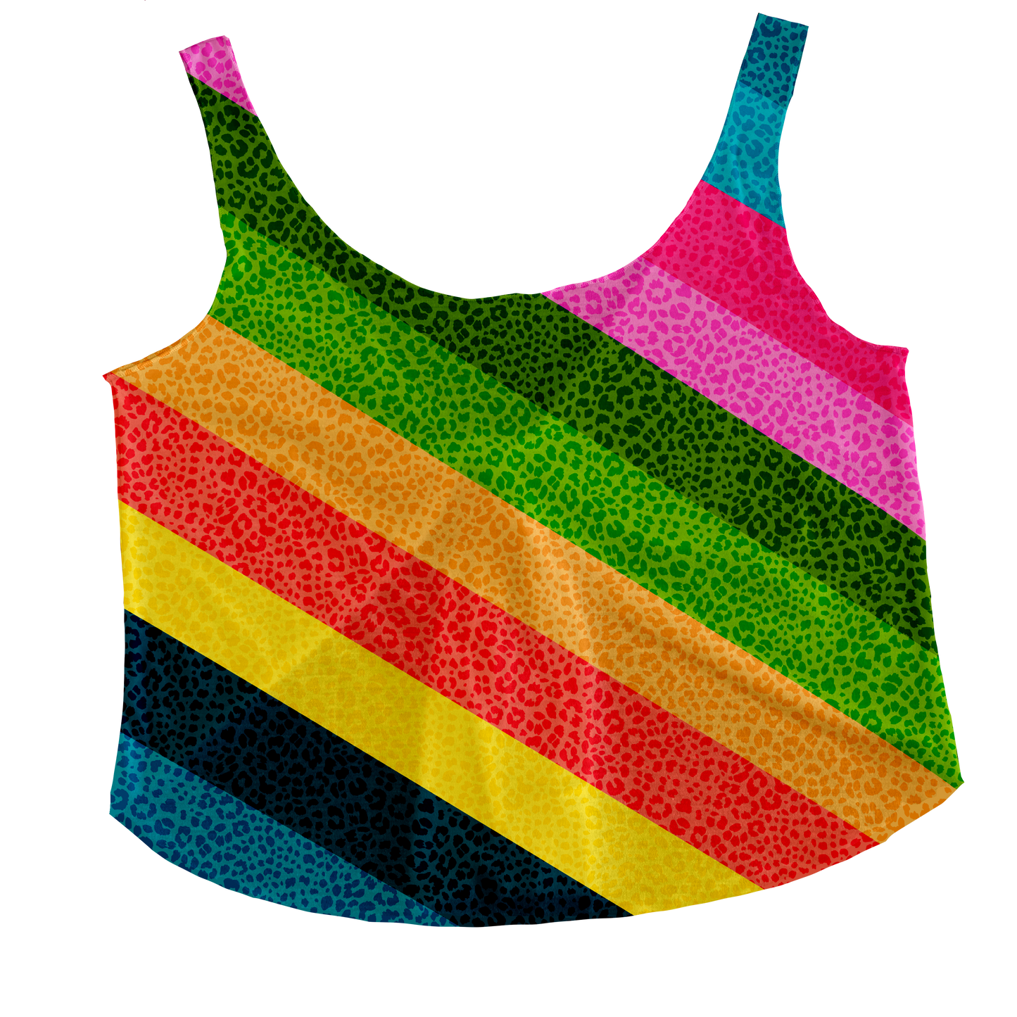 Cheetah Rainbow Tieback Tank