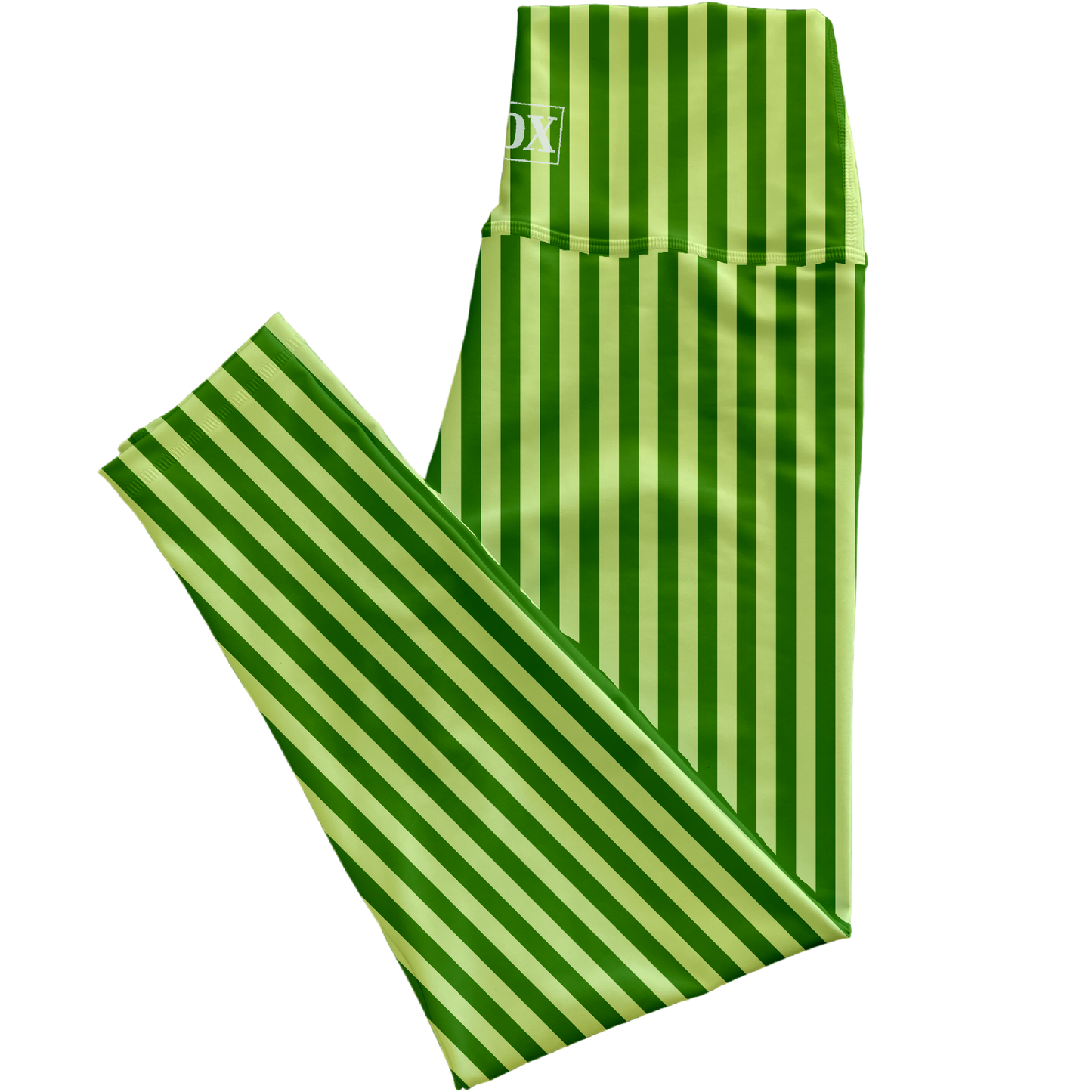 Pickle Green Stripes Regular Rise Leggings