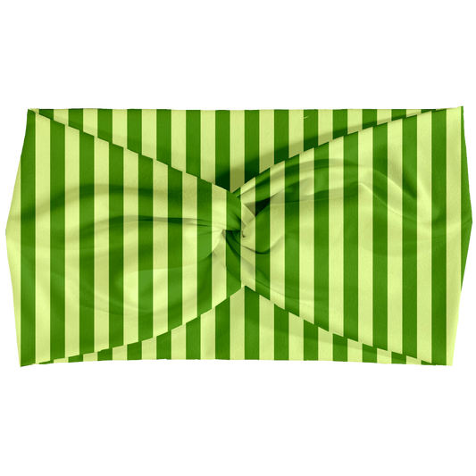 Pickle Green Stripes Twist Headbands