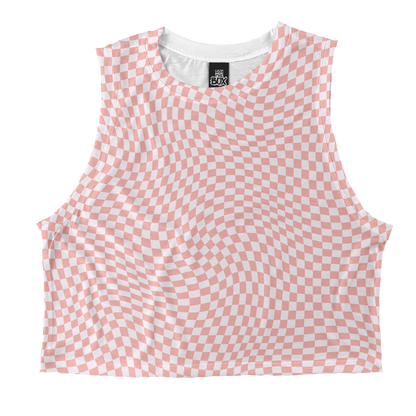 Powder Peach Check Tops