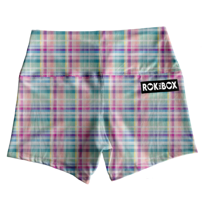 Pastel Plaid Highrise Shorts