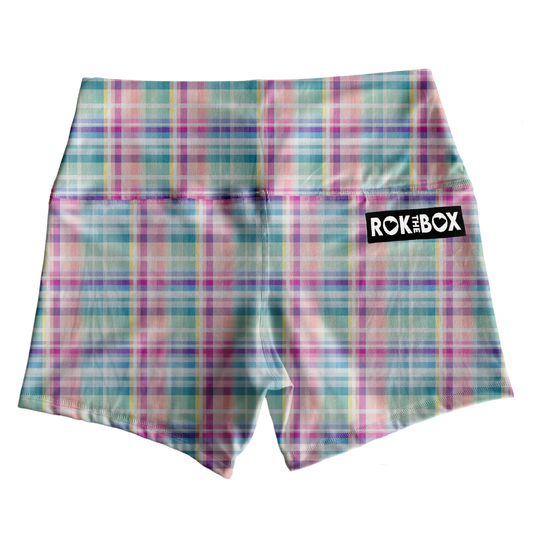 Pastel Plaid Highrise Shorts