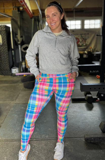 Springtime Plaid NEW ROK Leggings